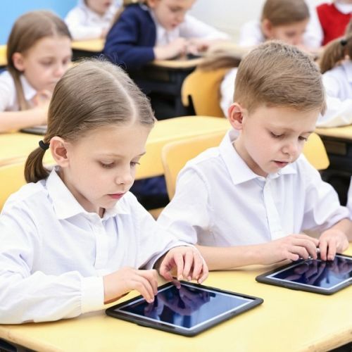 children with tablets