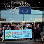 Europeans for Safe Connection in from of EU Parliament