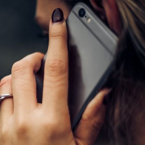 woman with phone